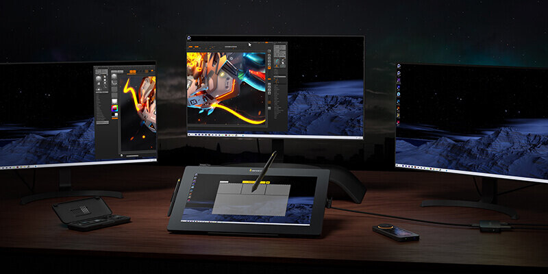 超低反射Super AG Etchingを採用した15.6型4K有機ELペンタブレット